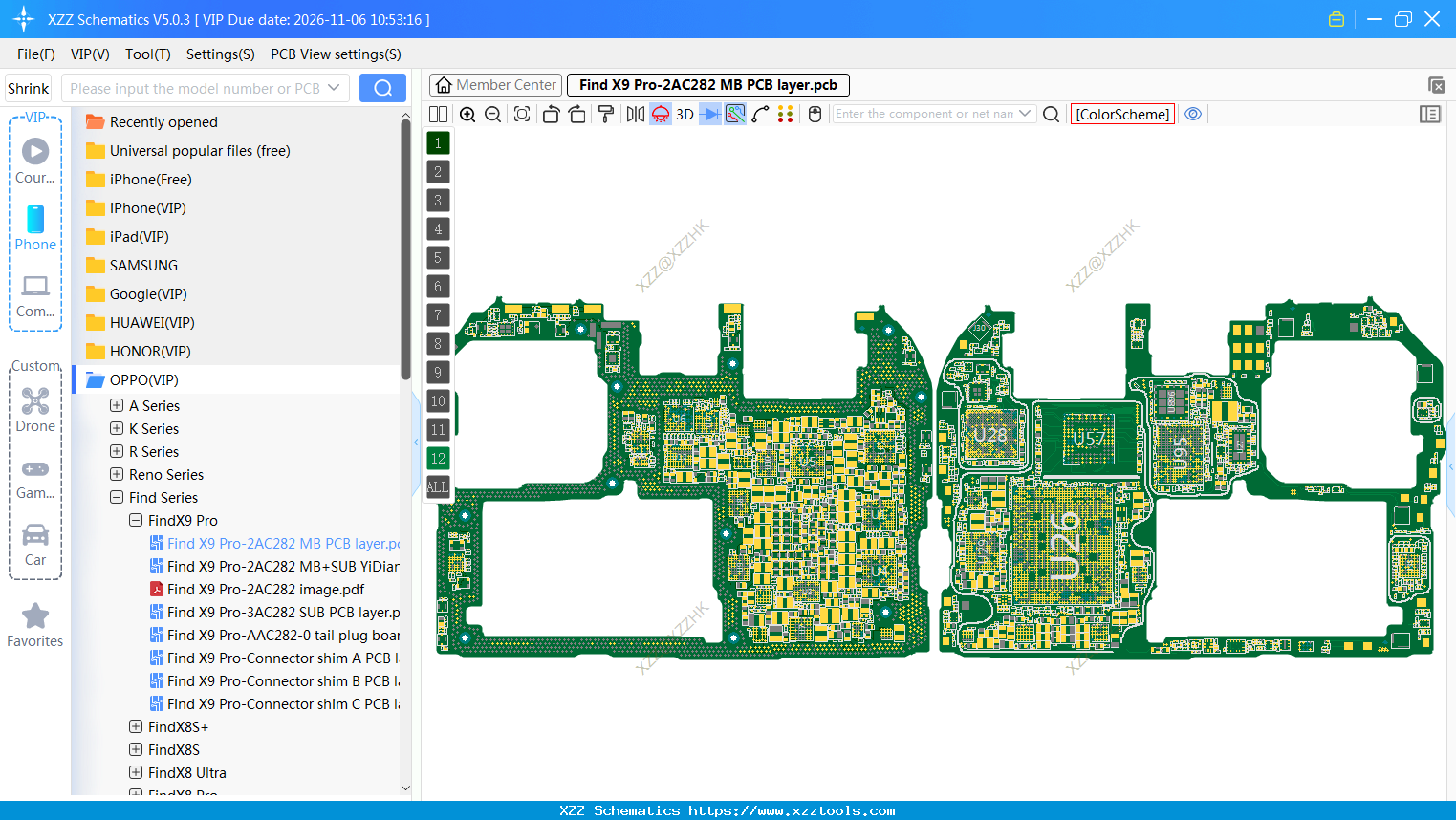 Find X9 Pro-2AC282 MB PCB Layer
